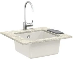 Kriauklė Balta 430 x 460 mm 80% Kvarcas ir 20% Derva