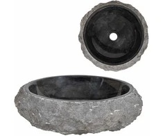 Kriauklė, juoda, 45x12cm, marmuras