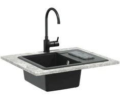 Kriauklė Juoda 560 x 460 mm 80% Kvarcas ir 20% Derva