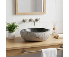 Kriauklė Ovalo Pilka (32-37) x (27-30) x 12 cm Upės akmuo