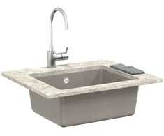 Kriauklė Pilka 530 x 460 mm 80% Kvarcas ir 20% Derva