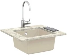 Kriauklė Smėlio 430 x 460 mm 80% Kvarcas ir 20% Derva