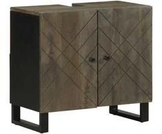 Kriauklė Spintelė Juoda 62x33x58 cm Masyvo medžio Mango