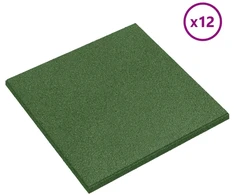 Kritimo apsaugos plytelės 12 pcs Žalia 50 x 50 cm Guma