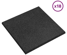 Kritimo apsaugos plytelės 18 pcs Juoda 50 x 50 cm Guma