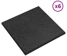 Kritimo apsaugos plytelės 6 pcs Juoda 50 x 50 cm Guma