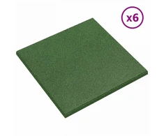 Kritimo apsaugos plytelės 6 pcs Žalia 50 x 50 cm Guma