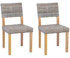 Valgomasis krėslas 2 pcs Kubu ratanas Kubu pilka