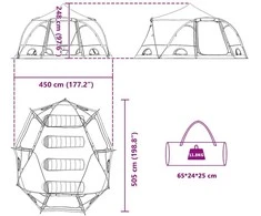 Dome palapinė 4 asmenims 4 asmeniui Mėlyna