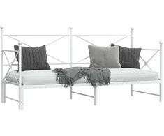 Lova Elior kušetė su kušete be čiužinio Balta 80x200 cm plienas