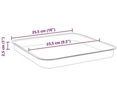 Kvadratinis gėlių padėklas 6 vnt. Juoda 25,5 x 25,5 x 2,5 cm