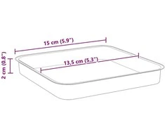 Kvadratinis gėlių padėklas 6 vnt. Raudona plyta 15 x 15 x 2 cm