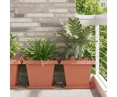 Kvadratinis gėlių padėklas 6 pcs Raudona plyta 36 x 36 x 2.5 cm