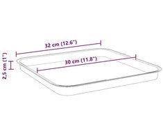 Kvadratinis gėlių padėklas 6 vnt. Raudona plyta Plastmasė