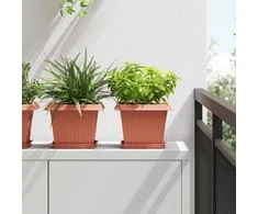 Kvadratinis gėlių padėklas 6 pcs Raudona plyta 18 x 18 x 2 cm