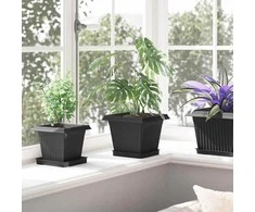 Kvadratinis gėlių vazonas 24 pcs Juoda 20 x 20 x 16 cm