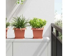 Kvadratinis gėlių vazonas 24 pcs Raudona plyta 20 x 20 x 16 cm