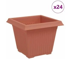 Kvadratinis gėlių vazonas 24 pcs Raudona plyta 20 x 20 x 16 cm