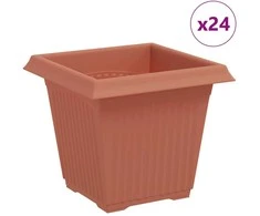 Kvadratinis gėlių vazonas 24 pcs Raudona plyta 16 x 16 x 14 cm