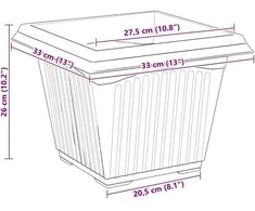 Kvadratinis gėlių vazonas 6 vnt. Raudona plyta 33 x 33 x 26 cm