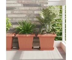 Kvadratinis gėlių vazonas 6 pcs Raudona plyta 33 x 33 x 26 cm
