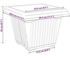 Kvadratinis gėlių vazonas 6 vnt. Raudona plyta Plastmasė