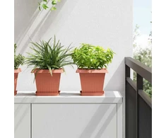 Kvadratinis gėlių vazonas 6 pcs Raudona plyta 20 x 20 x 16 cm