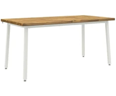Kvadratinis valgomojo stalas 160 x 70 x 75 cm Balta