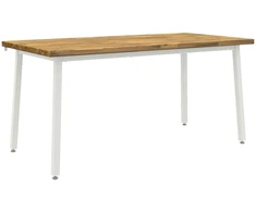 Kvadratinis valgomojo stalas 160 x 80 x 75 cm Balta