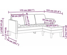 Sofa Sofos komplektas su pagalve 2 pcs Tamsiai pilka Poliesteris