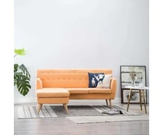 L-formos sofa, aud. apmušal., 171,5x138x81,5cm, oranžinė
