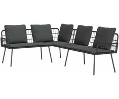 Sofa su pagalve Antracitas 173 x 231 x 90cm Plienas