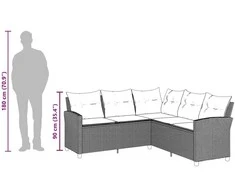 L formos sofa sofa su pagalvėlėmis juodos poliuretano spalvos