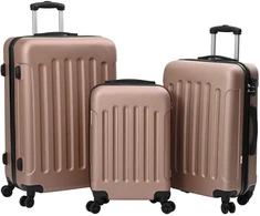 Lagaminas 3 pcs Rožinė aukso 50 x 31 x 78 cm ABS plastikas