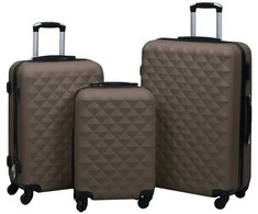 Kelioninis Lagaminų rinkinys, 3vnt., rudos spalvos, ABS, kieto korpuso