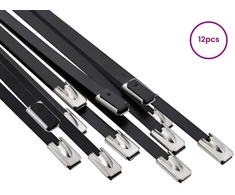 Laido tvirtinimas 12 vnt. 4,6 x 150 mm Juoda