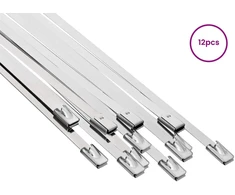 Laido tvirtinimas 12 vnt. 4,6 x 250 mm Sidabrinė