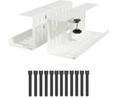 Laidų tvarkymo dėžutė po stalu 2 vnt. Balta 35 x 12 x 13 cm