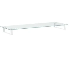 Laikiklis Monitoriaus stovas, baltas, 100x35x8cm, stiklas ir metalas