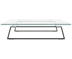 Laikiklis Monitoriaus stovas, juodas, 60x35x8cm, stiklas ir metalas