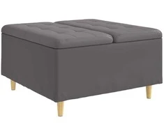 Laikymo osmanas su pagalve Pilka 80 x 80 x 45 cm Dirbtinė oda
