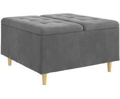 Laikymo osmanas Tamsiai pilka 80 x 80 x 45 cm Aksomas