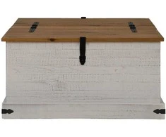 laikymo skrynia HALDEN Balta 91x91x47 cm medžio masyvo pušis