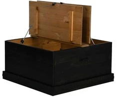 laikymo skrynia HALDEN juoda 91x91x47 cm medžio masyvo pušis
