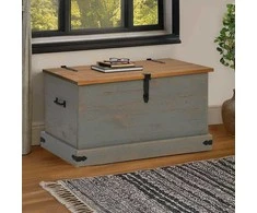 laikymo skrynia HALDEN pilka 91x48x47 cm medžio masyvo pušis