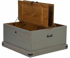 laikymo skrynia HALDEN pilka 91x91x47 cm medžio masyvo pušis