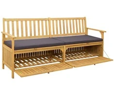 Laikymo suolas su pagalve su saugykla 170 x 63 x 84 cm