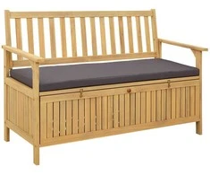 Laikymo suolas su pagalve su saugykla 120 x 63 x 84 cm