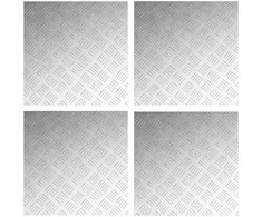 Laiptų danga Kvadrato 4 pcs Sidabro 50 x 50 cm Aliuminis