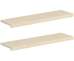 Laiptų danga 2 vnt. 90 x 25 x 2 cm Balta Kietas ąžuolo medis